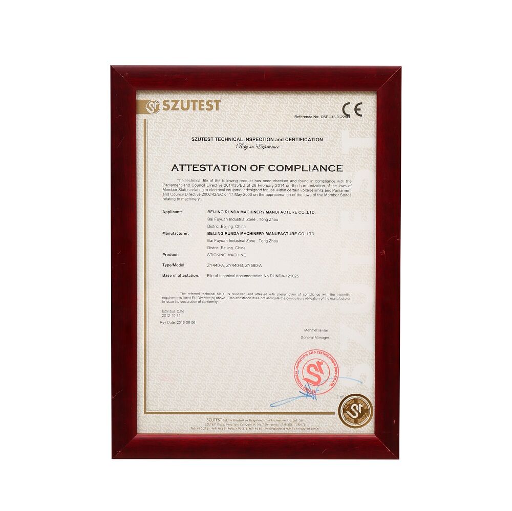Quality System Certificate in English